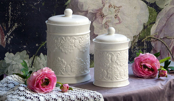 Set 2 Tazze da tè con piattino Shabby Chic Ceramica Collezione Daphne –  Dressing Home